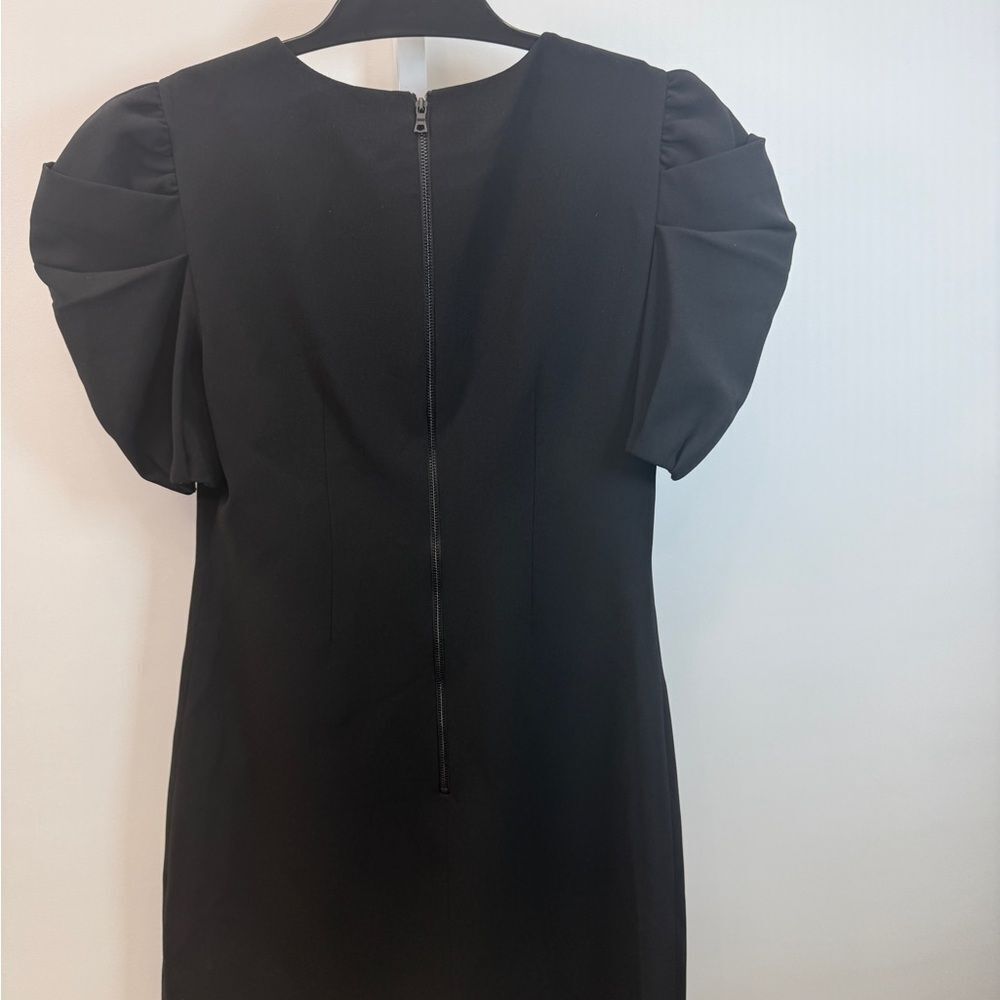 Alice + Olivia Hanita Puff Sleeve Black Dress Size 4 - Picture 7 of 11